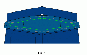Pin bottom and top part of adaptation piece to jeans cut out section right side of fabric facing you.