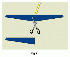 Cut the removed triangular piece in half