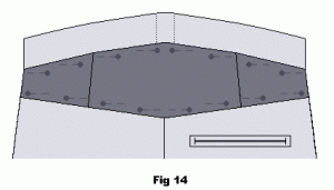 Pin adaptation piece to cut out sector with final adjustments.