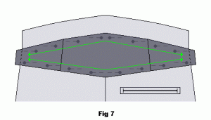 pwsi7 Pin bottom and top part of adaptation piece to pants cut out section right side of fabric facing you.