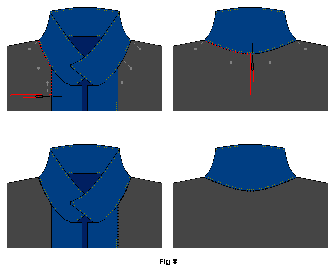 Sy fast fleece tröjans kanter på jeansjackan för att använda den som foder.