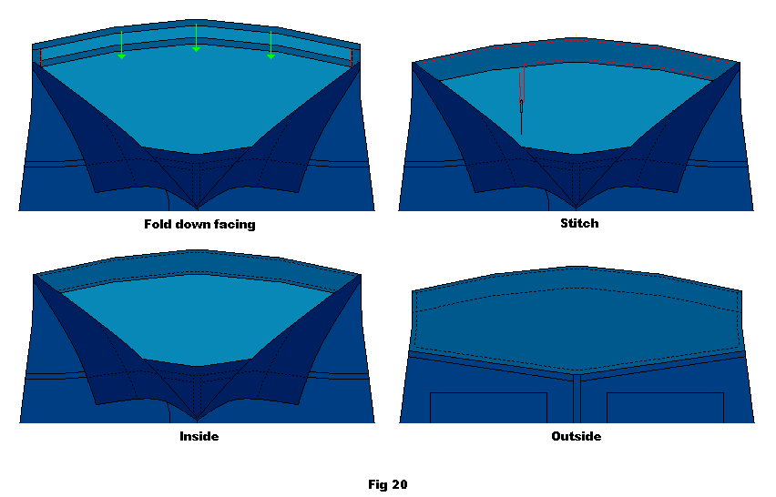 Jeans/Pants sewing instructions for higher back piece (ROUND elastic