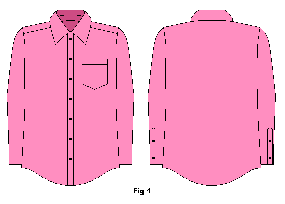 Skjorta sedd från fram- och baksida