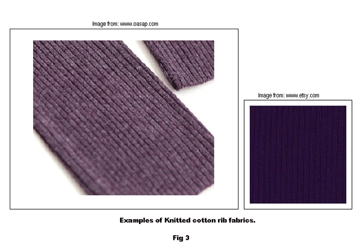 Exempel på ribbstickat bomullstyg